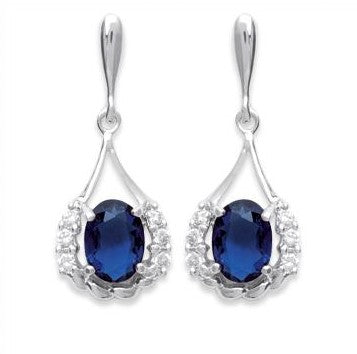 Saph Blue Oval Clstr Drop
