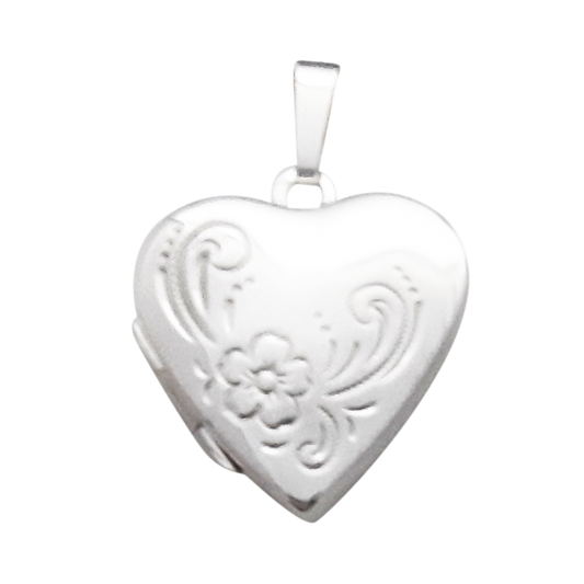 20mm Heart w/ Flower Engraving