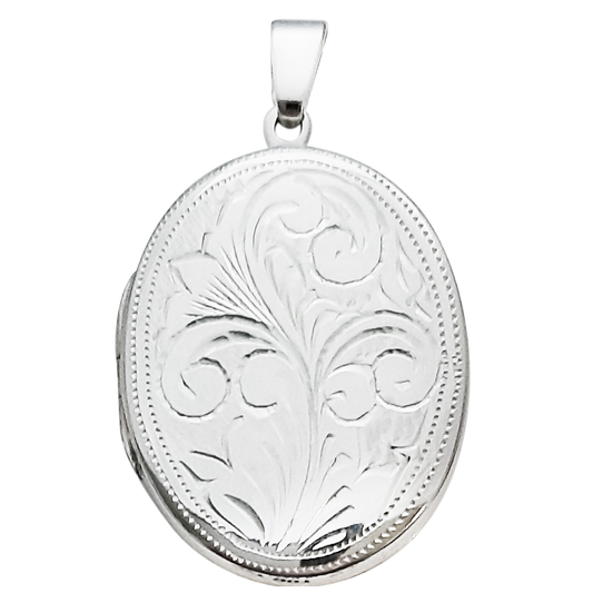 28mm Oval engraved locket