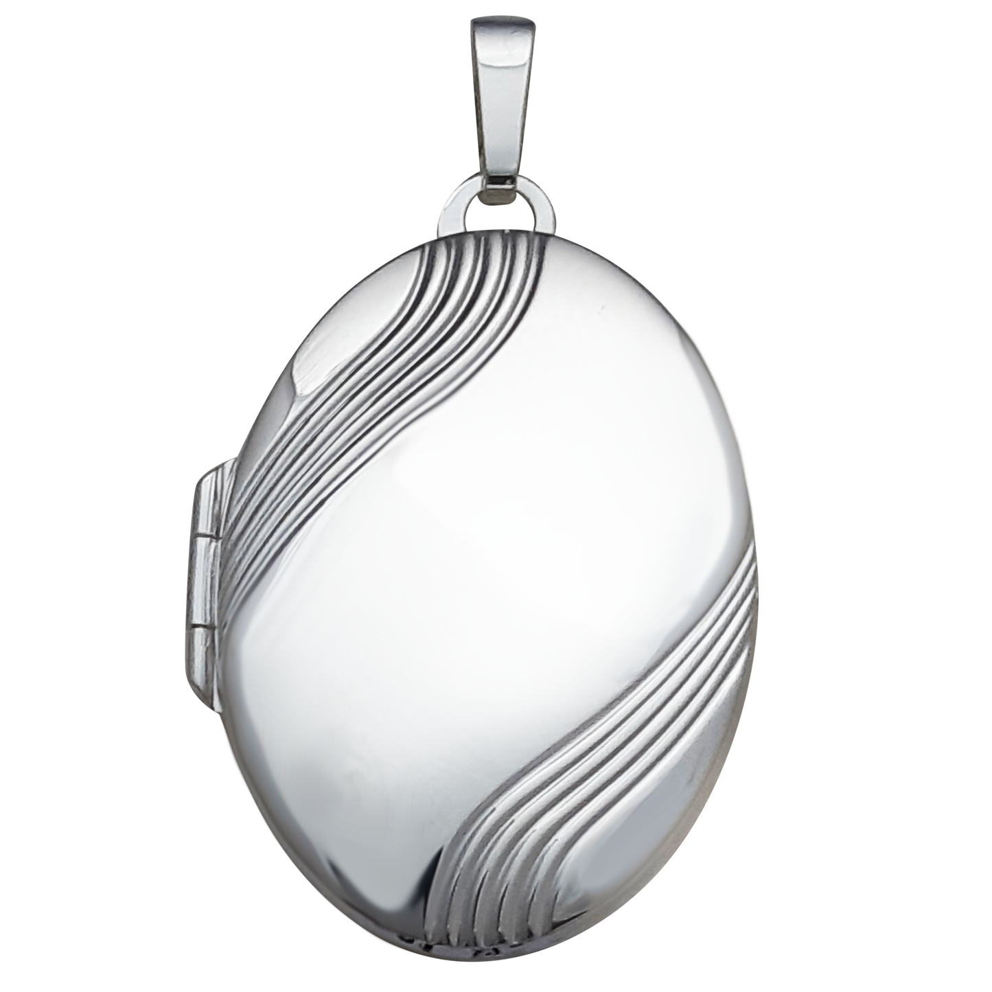 31mm Oval Wave Engraved Locket