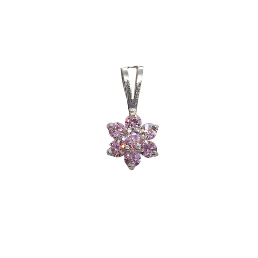 Pink Cz Flower Clstr