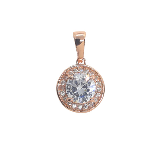 Round CZ Halo Rose GP