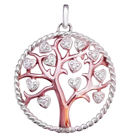 Tree Cz Circle Rose Gp