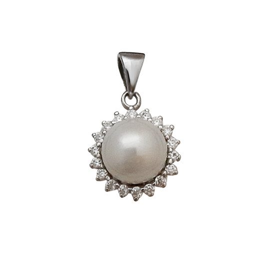 Pearl w/ Dainty Cz Clstr