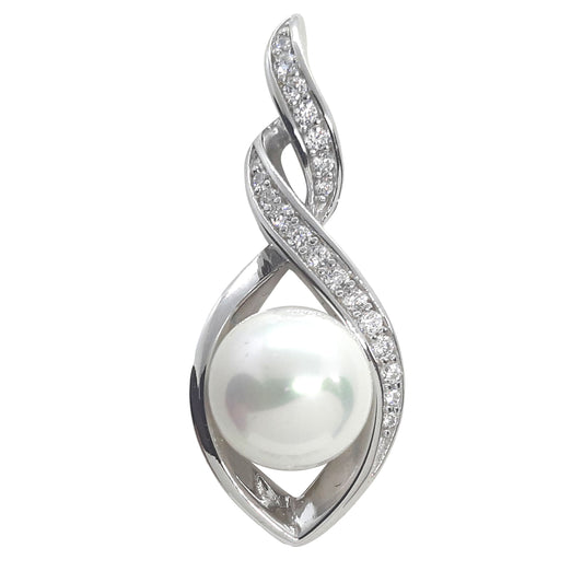 Long Open Twist Cz   Pearl