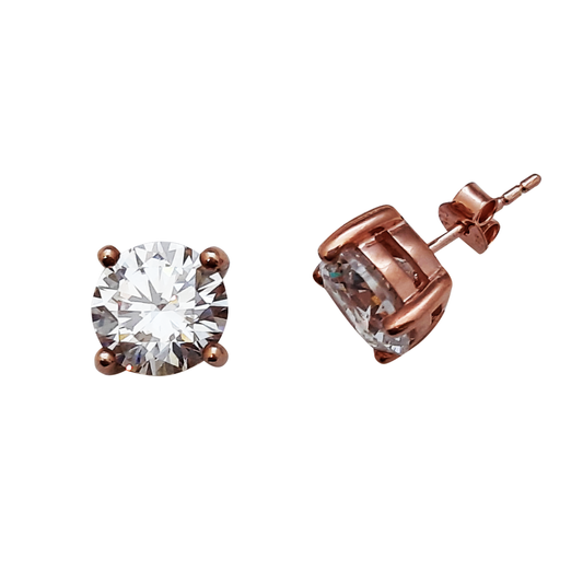 Rose Plated Rose 9mm Cz