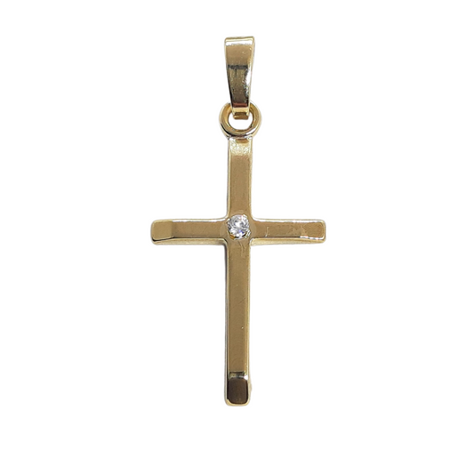 9ct 19mm Cross CZ